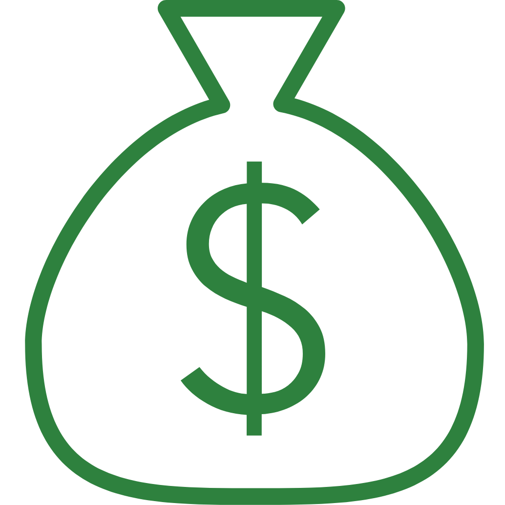 money bag icon to reduce cost