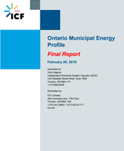 cover of Ontario Municipal Energy Profile report