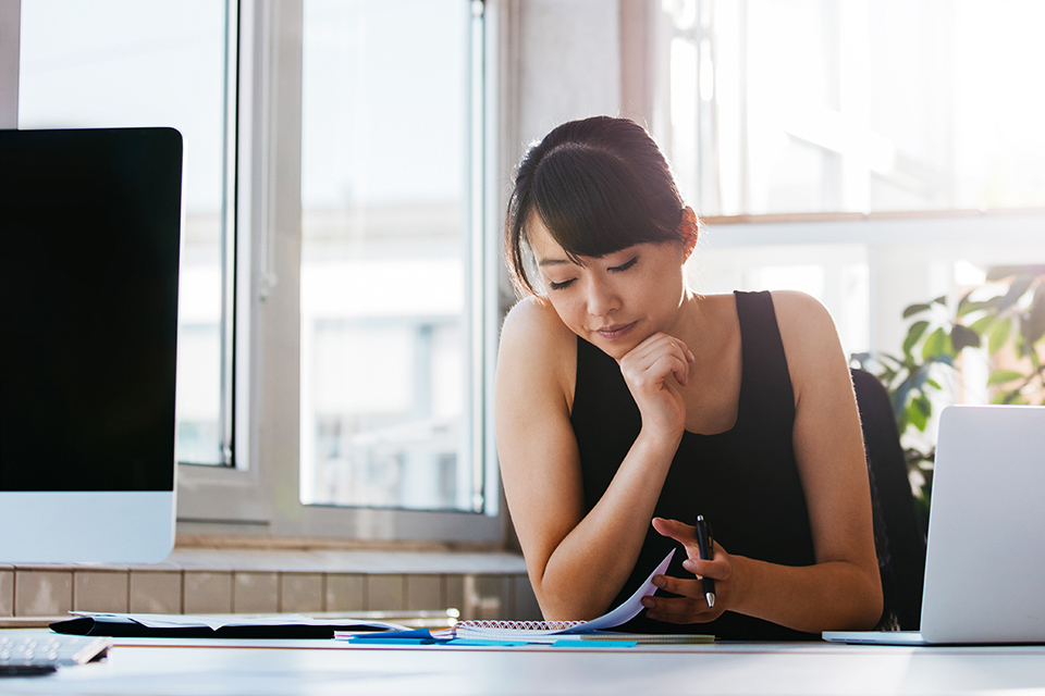 woman working in well-ventilated office