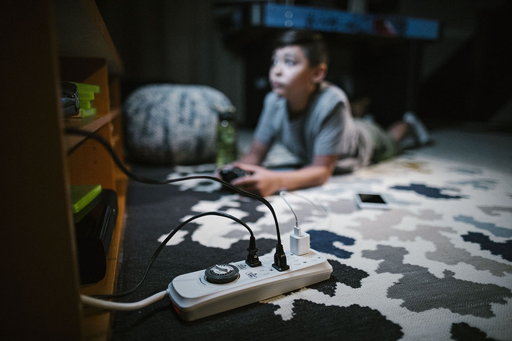A child playing a video game