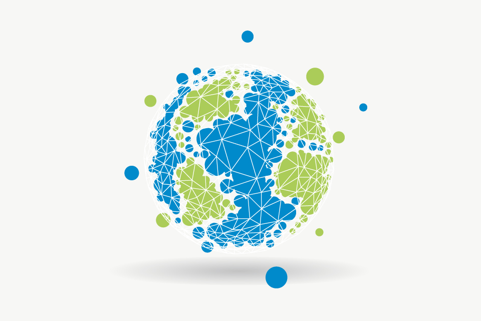 icon of transmission lines on globe