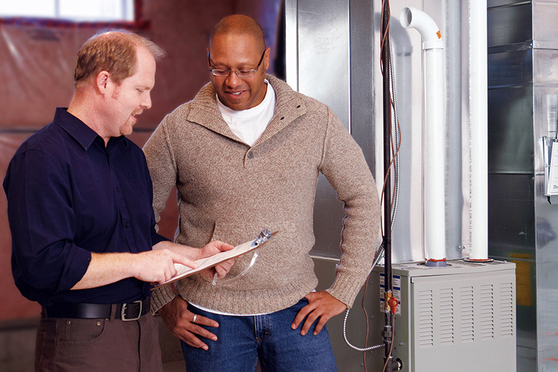 A homeowner and a furnace contractor